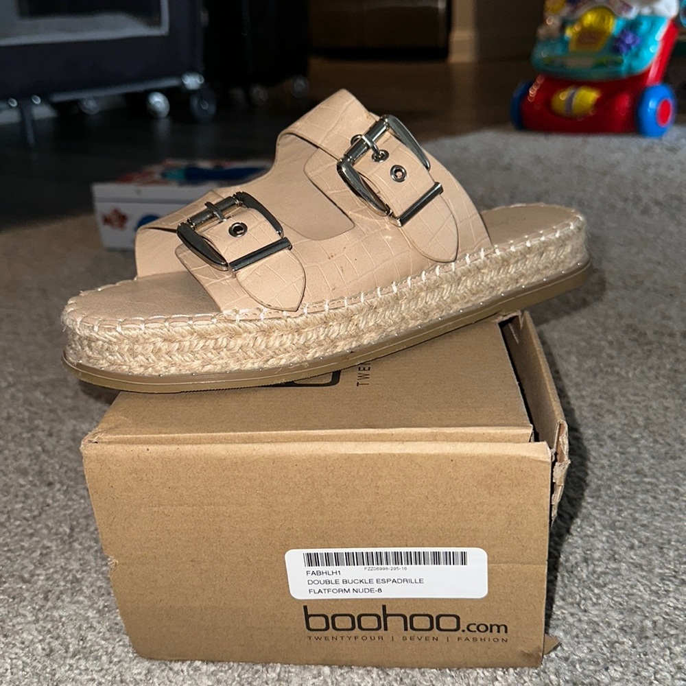 Casual Tan Espadrille Platform Sandal
